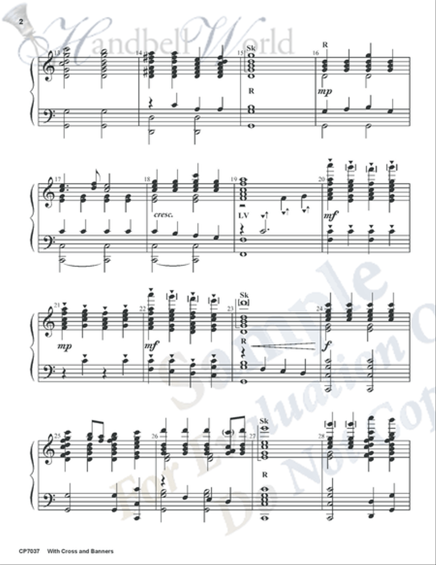 With Cross and Banners 5-Octaves scores gallery preview page 2