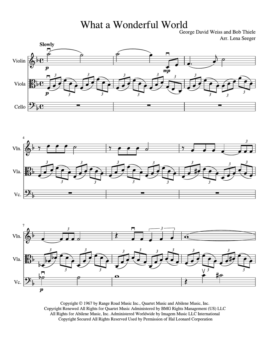 What A Wonderful World What A Wonderful World String Trio scores gallery preview page 2