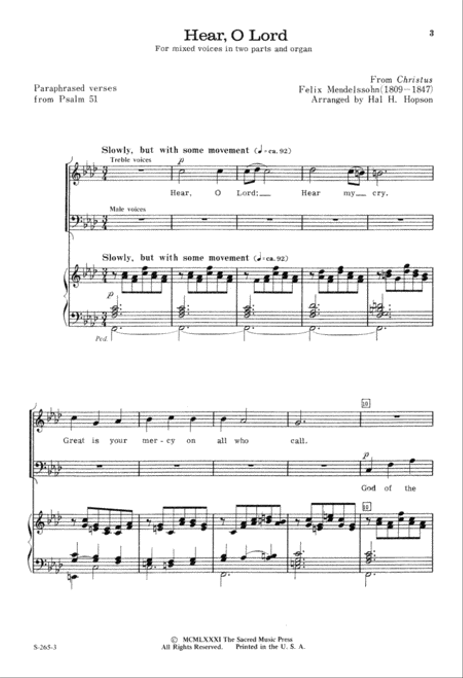 Hear, O Lord 2-Part scores gallery preview page 4