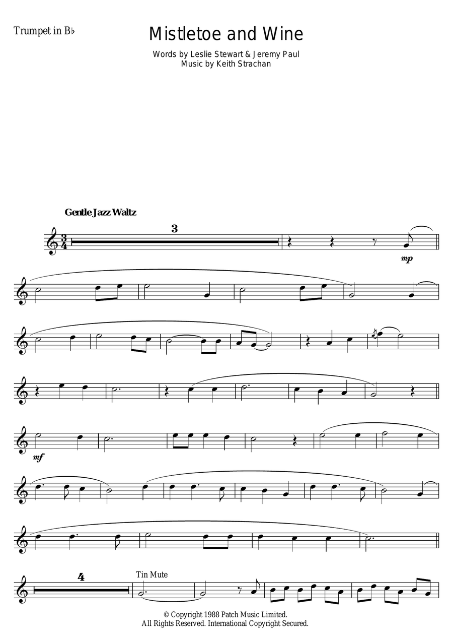 Mistletoe And Wine Mistletoe And Wine Trumpet Solo scores gallery preview page 1
