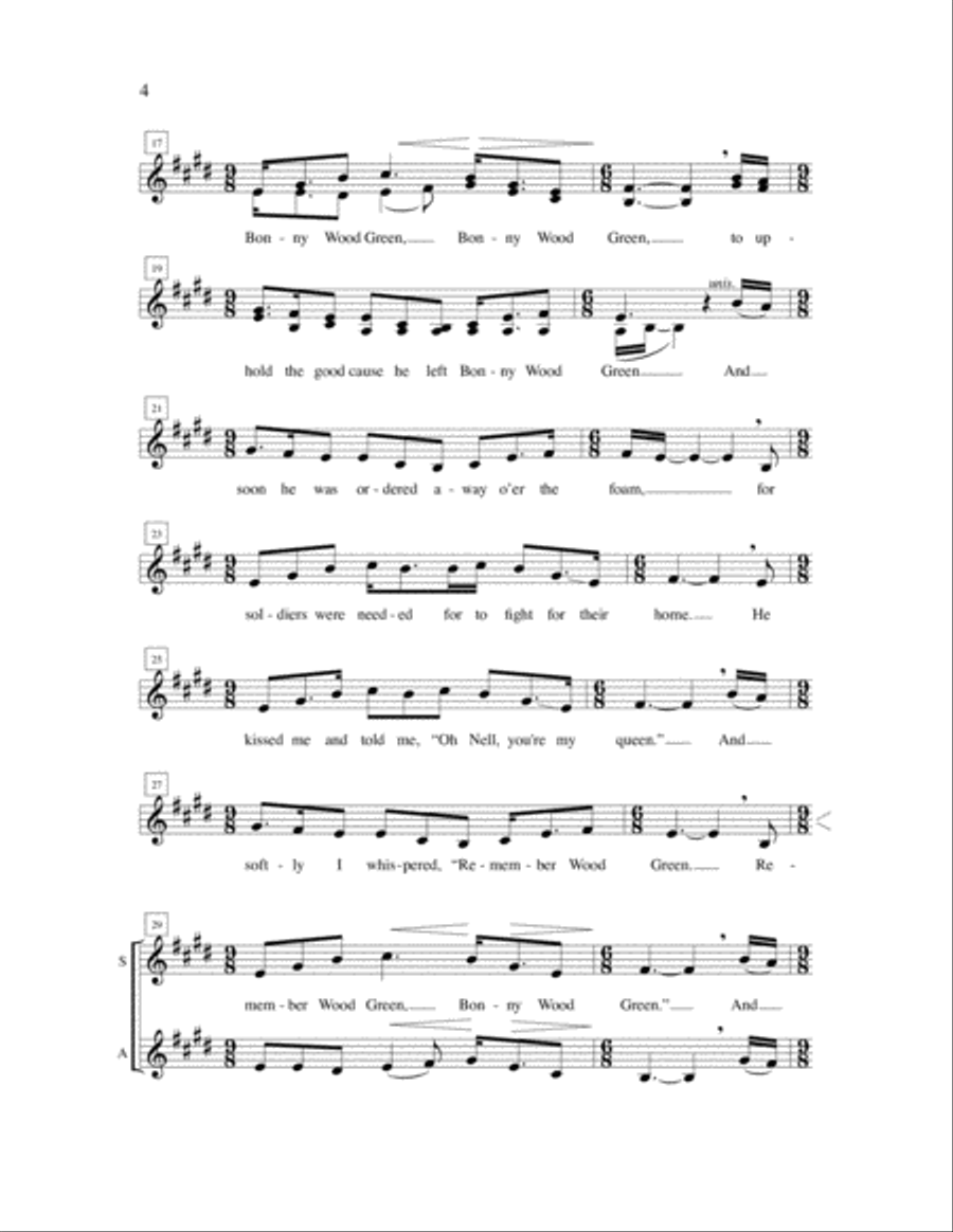 Bonny Wood Green Bonny Wood Green A Cappella scores gallery preview page 5