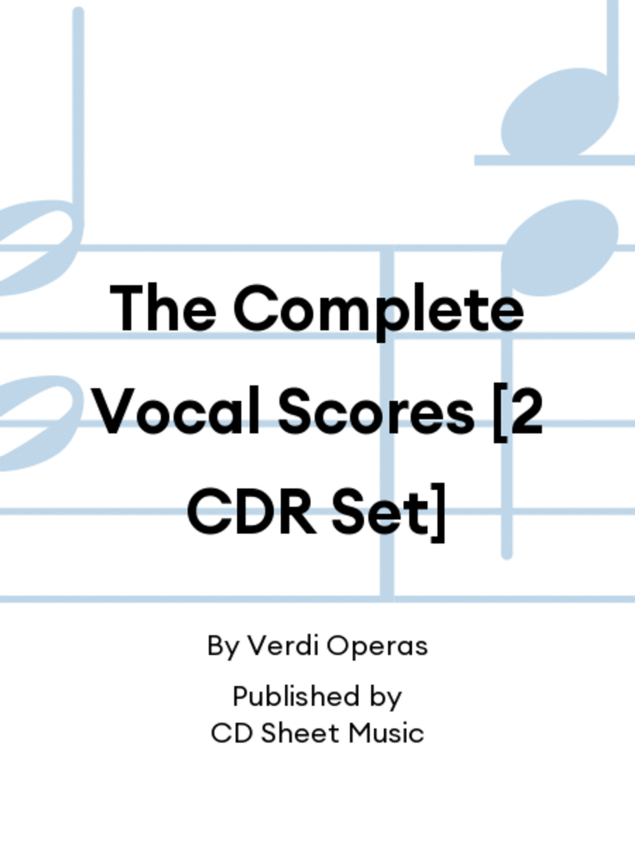 The Complete Vocal Scores [2 CDR Set] Voice Solo scores gallery preview page 1