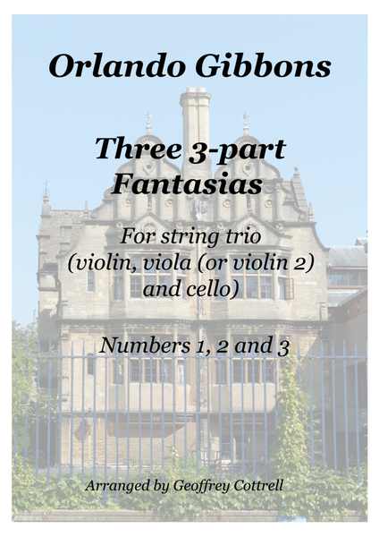 Fantasies 1-3 by Orlando Gibbons arranged for string trio image number null