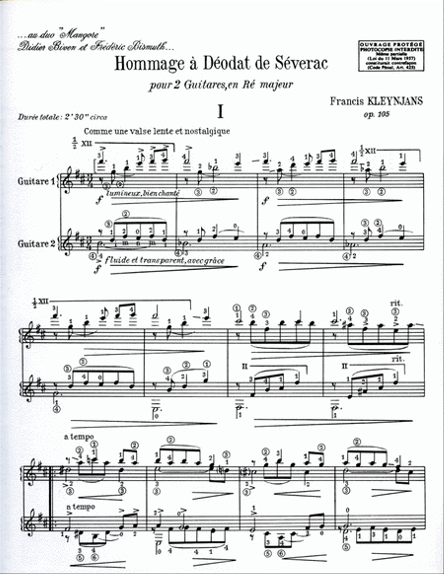 Hommage A Deodat De Severac (guitars 2) Collection / Songbook scores gallery preview page 2