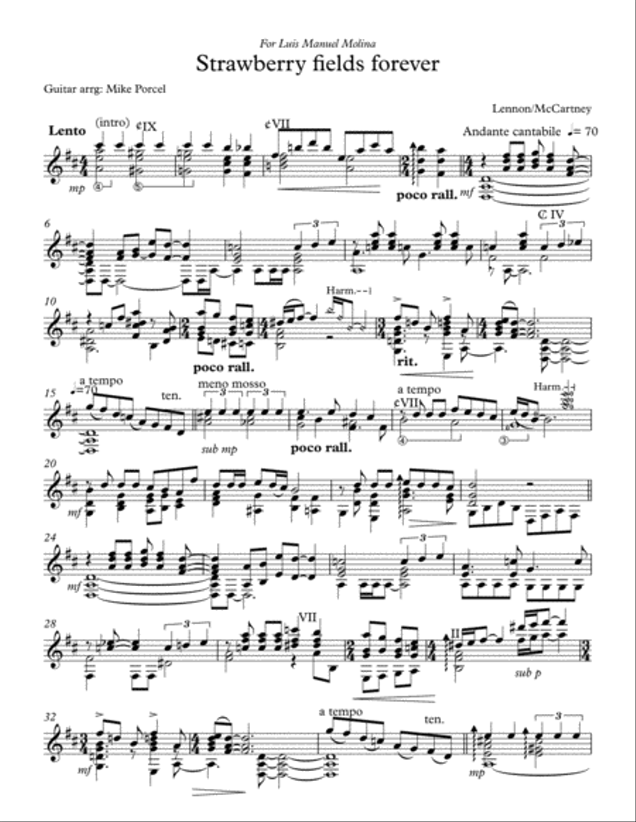 Strawberry Fields Forever Guitar Solo scores gallery preview page 2
