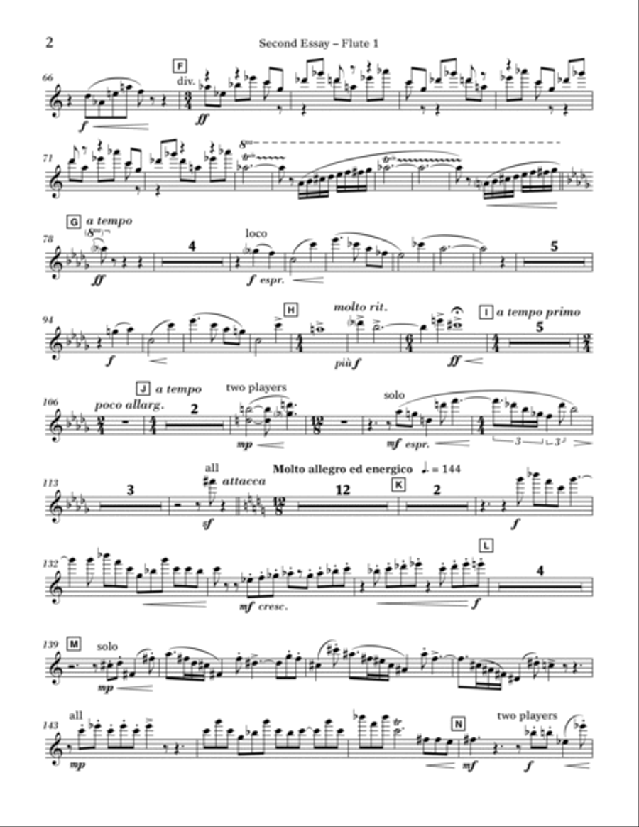 Second Essay - Flute 1 Concert Band scores gallery preview page 2