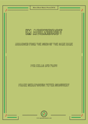 Book cover for Schubert-Im Abendrot,for Cello and Piano