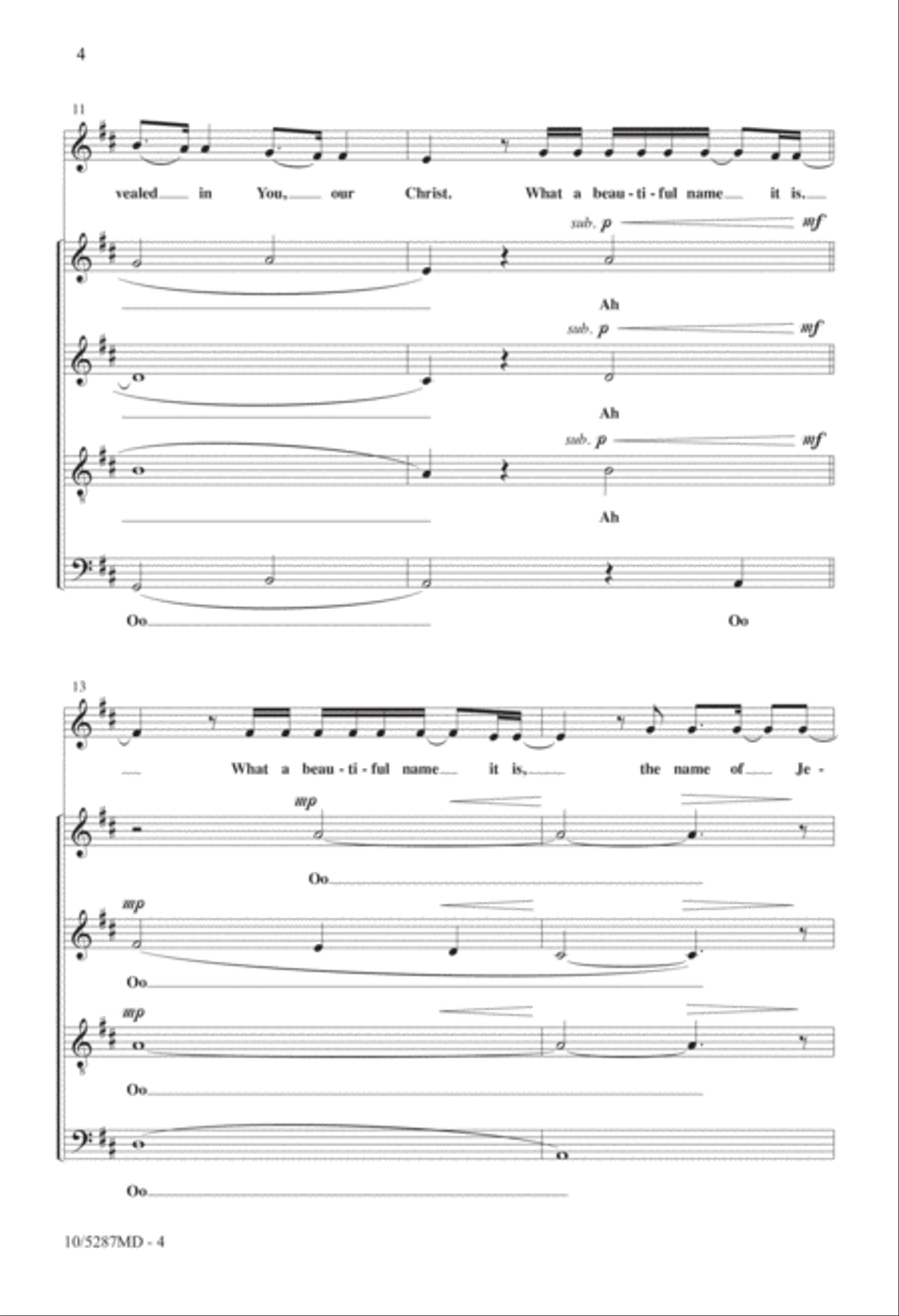 What a Beautiful Name 4-Part scores gallery preview page 4