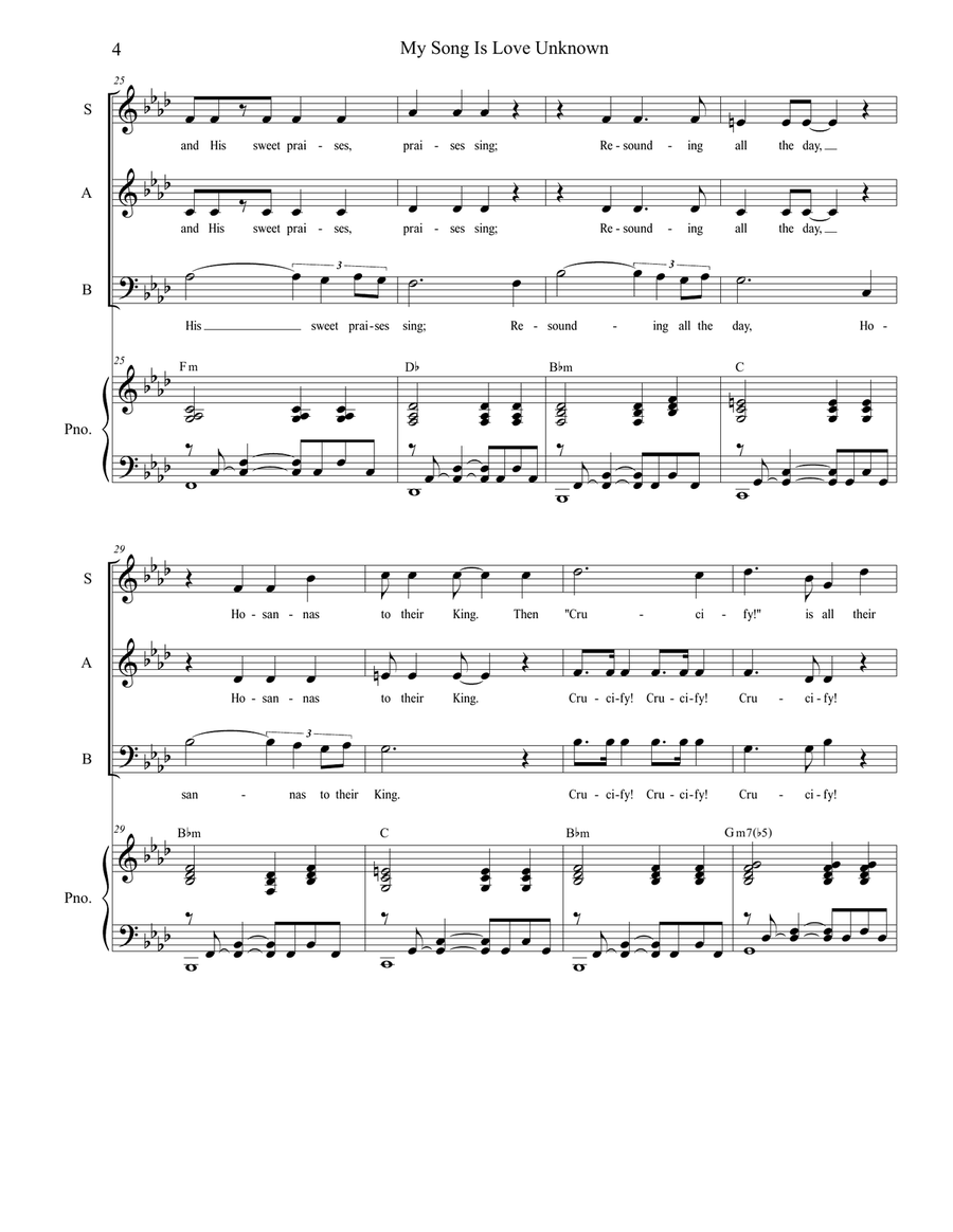 My Song Is Love Unknown (SAB) 3-Part scores gallery preview page 4