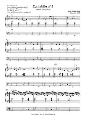 Cantabile n° 2 “Gentle Tranquility”, Opus 19