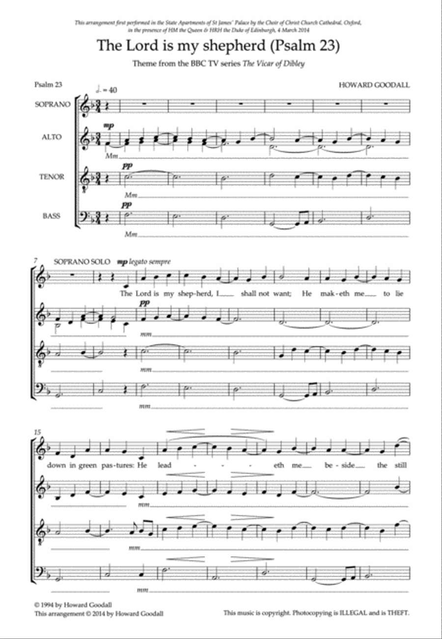 The Lord Is My Shepherd (Psalm 23) 4-Part scores gallery preview page 2
