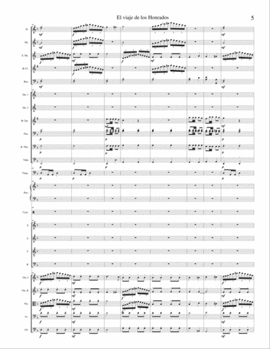 El viaje de los Honrados III movimiento. Full Orchestra scores gallery preview page 5