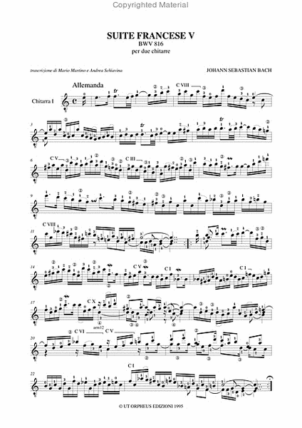 French Suite No. 5 BWV 816 for 2 Guitars