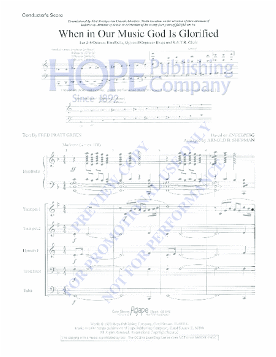When in Our Music God Is Glorified When in Our Music God Is Glorified 4-Part scores gallery preview page 2