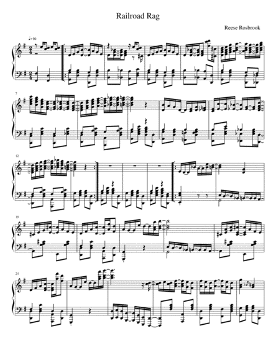 Railroad Rag Piano Solo scores gallery preview page 1