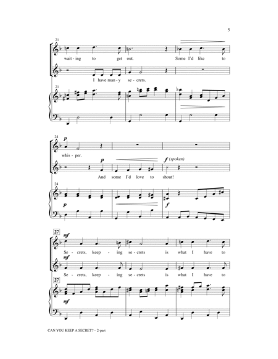 Can You Keep A Secret? 2-Part scores gallery preview page 4