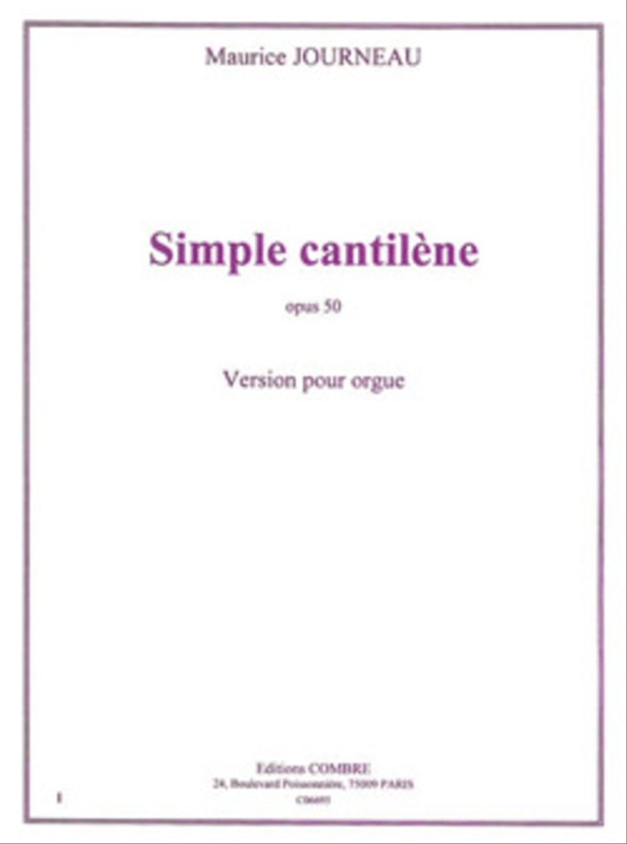 Simple cantilene Op. 50 Simple cantilene Op. 50 Organ scores gallery preview page 1