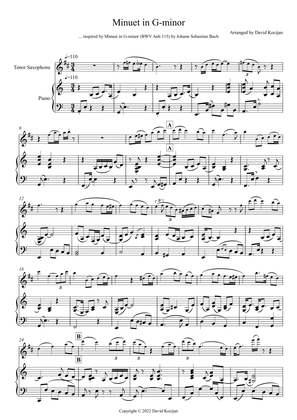 Book cover for Minuet in G-minor (tenor sax & piano)