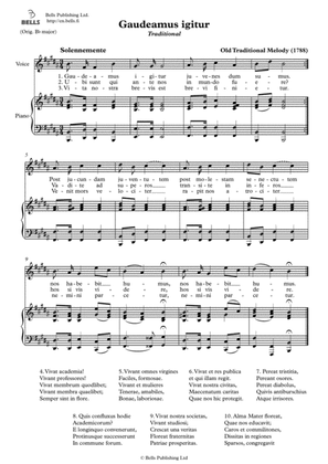 Gaudeamus igitur (Solo Song) (B Major)