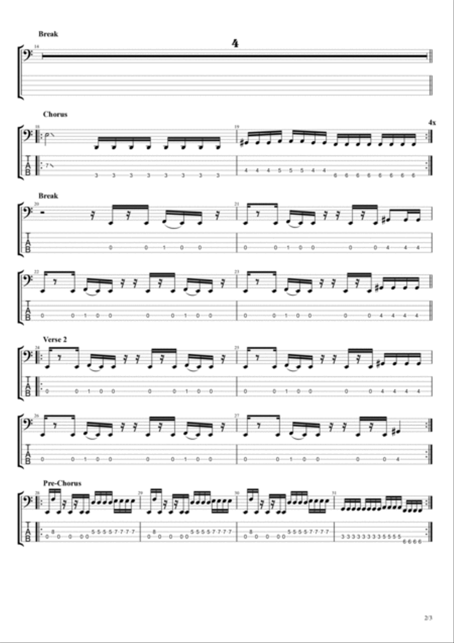 Spike In My Veins Guitar Tablature scores gallery preview page 2