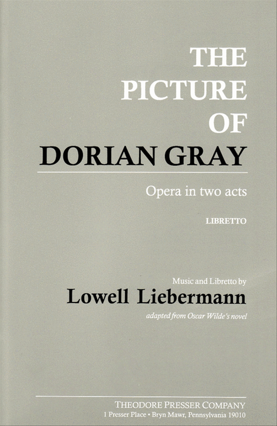 The Picture of Dorian Gray Libretti scores gallery preview page 1