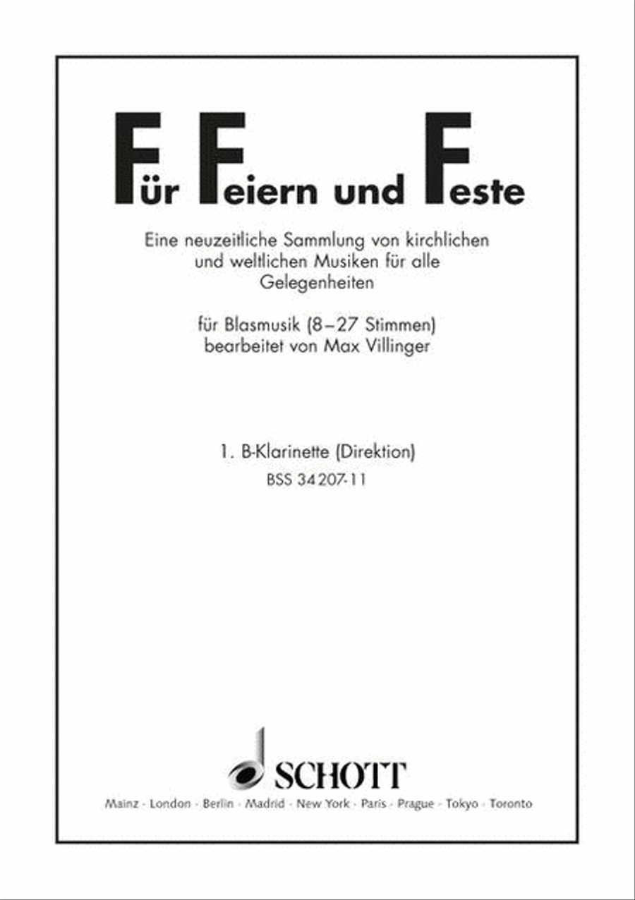 Für Feiern und Feste Clarinet scores gallery preview page 1