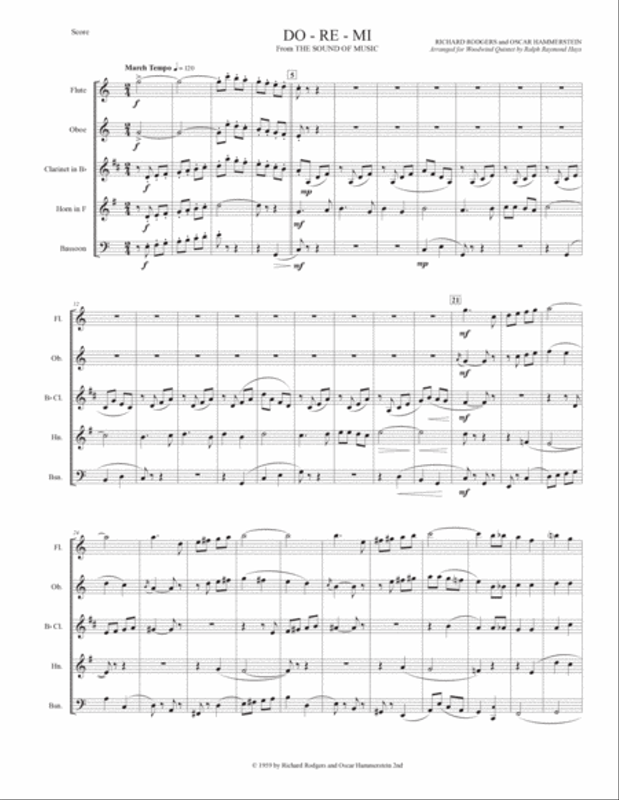 Do-Re-Mi Woodwind Quintet scores gallery preview page 2