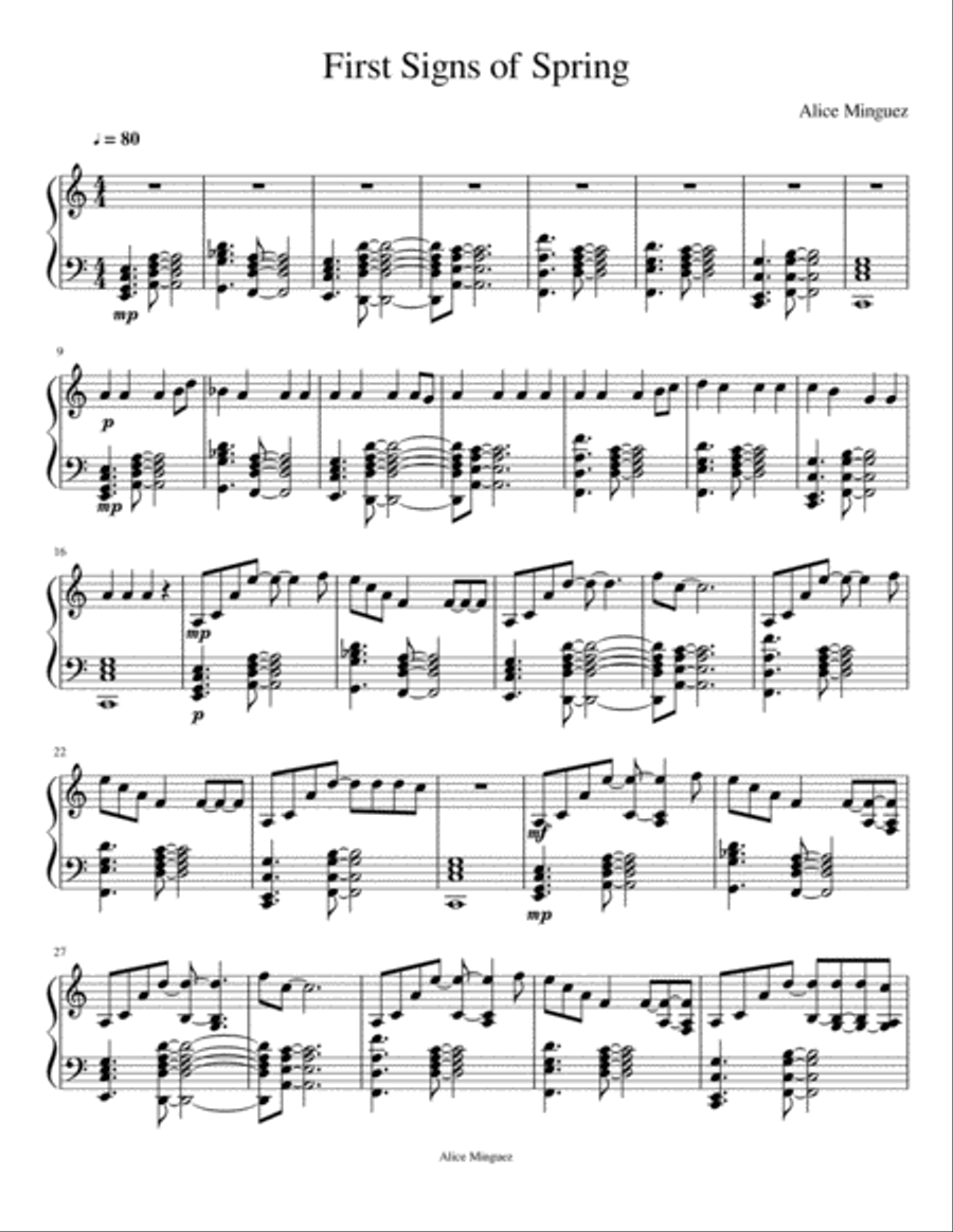 First Signs of Spring Piano Method scores gallery preview page 1