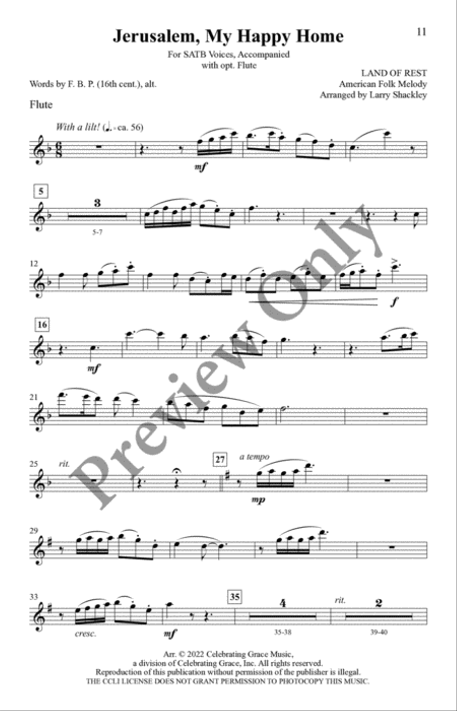 Jerusalem, My Happy Home Jerusalem, My Happy Home 4-Part scores gallery preview page 11