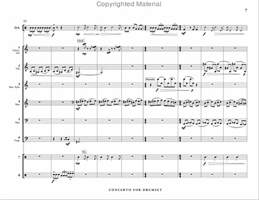 Concerto for Drumset and Percussion Ensemble (score & parts) Percussion Ensemble scores gallery preview page 8