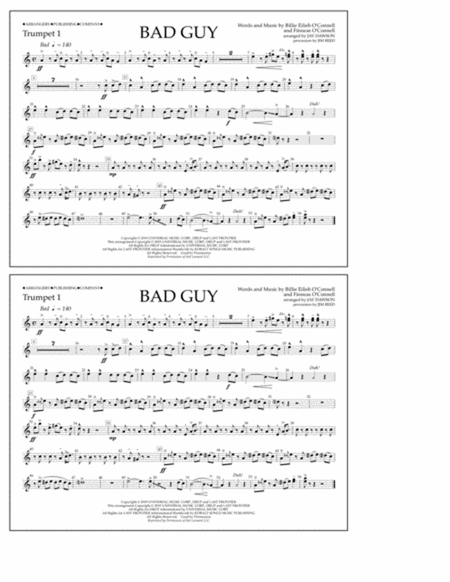 Bad Guy (arr. Jay Dawson) - Trumpet 1