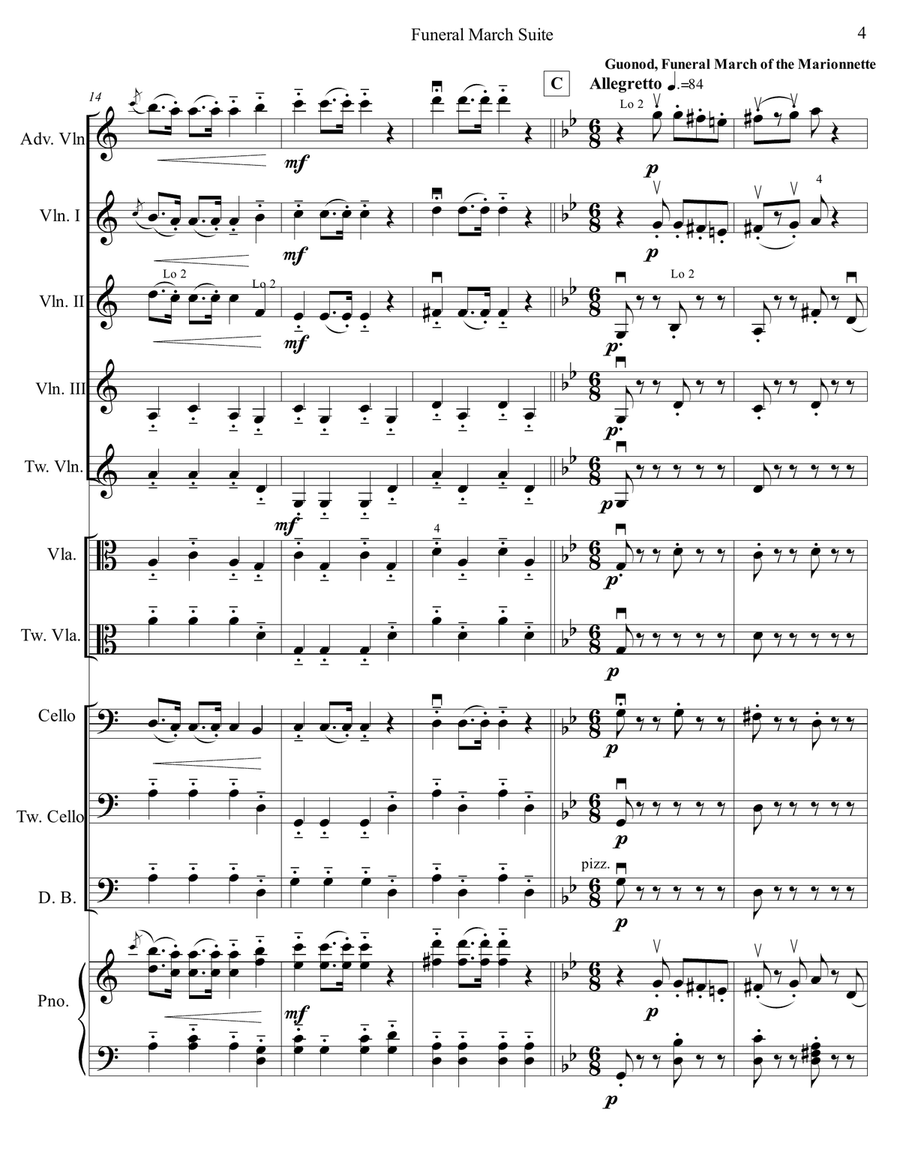 Funeral March Suite for Multi-Level String Orchestra String Orchestra scores gallery preview page 6