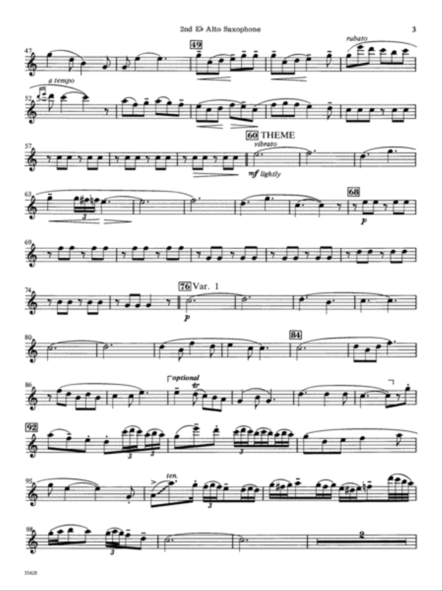 Le Carnaval de Venise: 2nd E-flat Alto Saxophone Concert Band scores gallery preview page 2