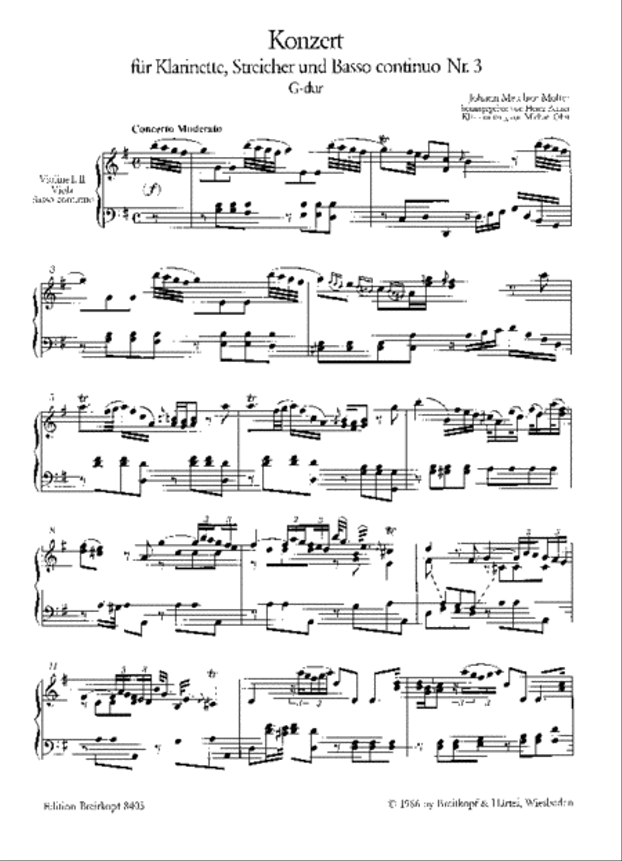 Clarinet Concerto No. 3 in G major Clarinet Solo scores gallery preview page 2