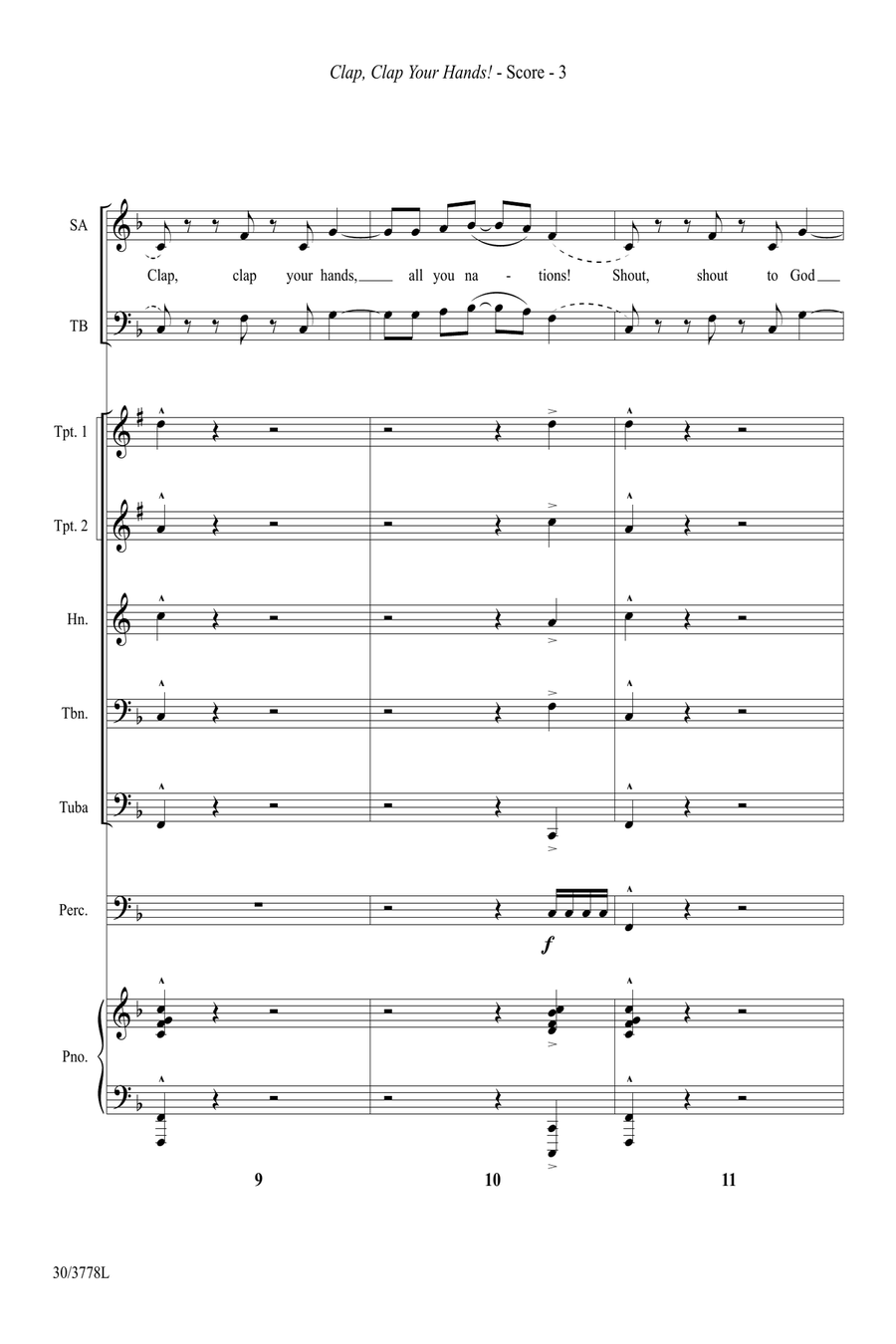 Clap, Clap Your Hands! - Brass Quintet Score and Parts (Digital Download) Brass Quintet scores gallery preview page 5