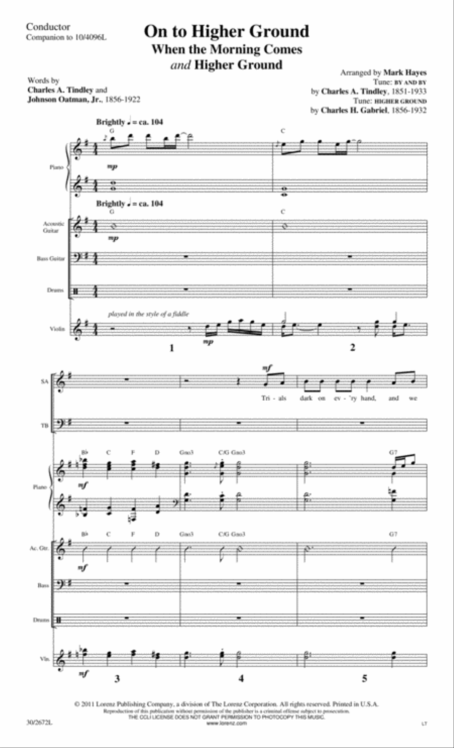On to Higher Ground - Rhythm and Fiddle Score and Parts Violin scores gallery preview page 3