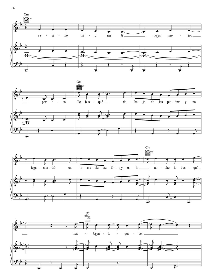 Te Busque Te Busque Piano, Vocal, Guitar scores gallery preview page 4