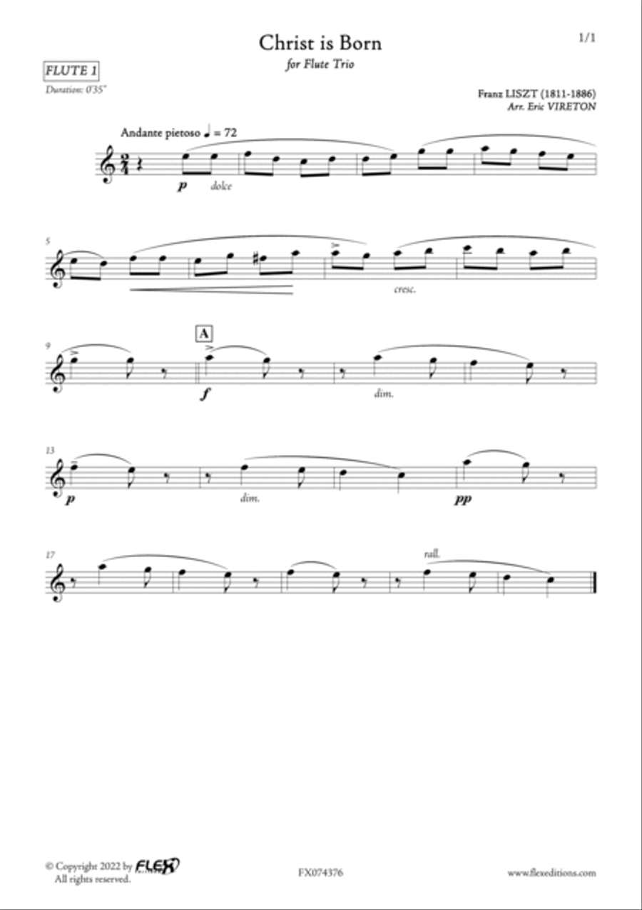 Christ is Born S. 32/3 Flute Trio scores gallery preview page 3