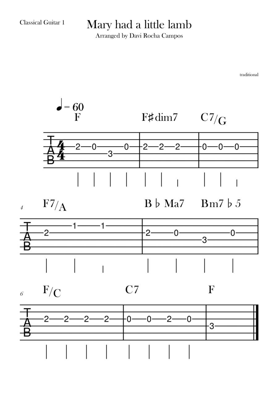 Mary had a little lamb Chamber Music scores gallery preview page 1