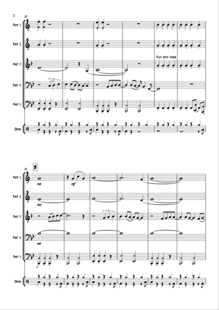 Sweet Caroline Euphonium scores gallery preview page 4