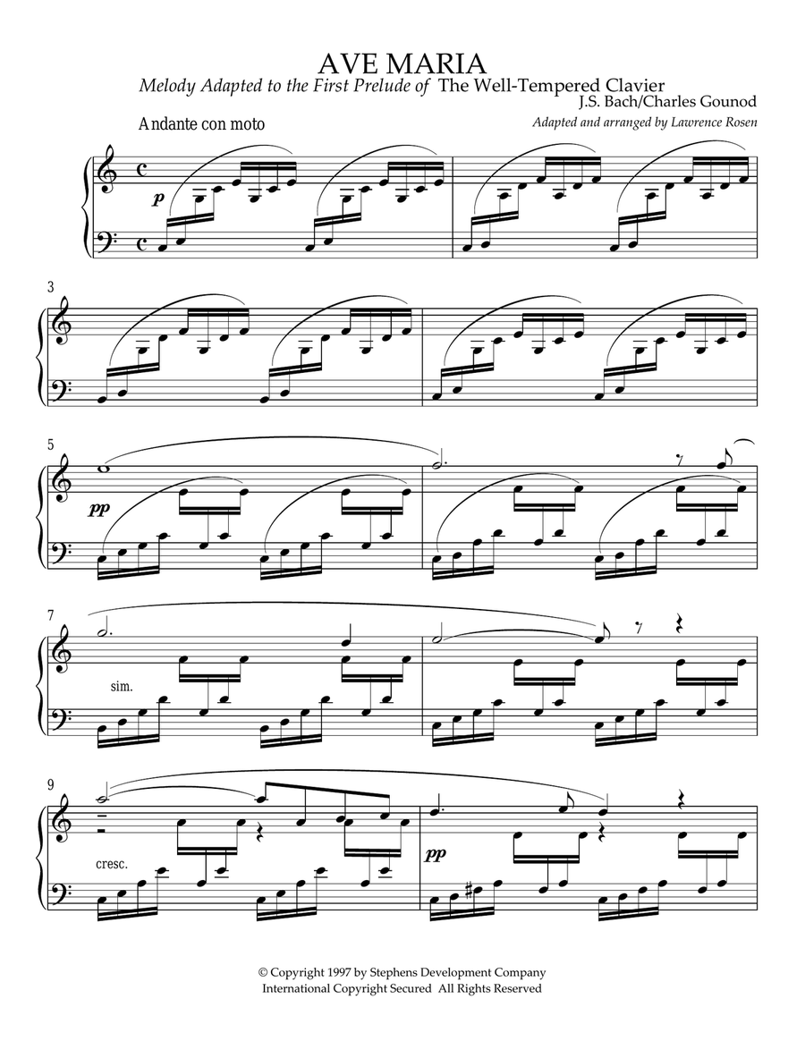 Ave Maria Piano Solo scores gallery preview page 1