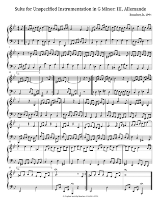 Suite for Unspecified Instrumentation in G minor: III. Allemande