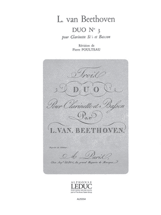 Book cover for Duo No.3 (clarinet & Bassoon)