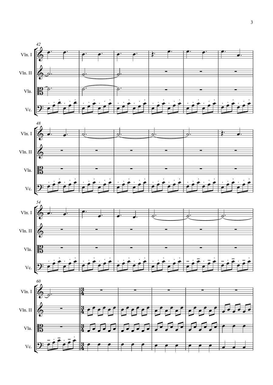 Downton Abbey (theme) String Quartet scores gallery preview page 3