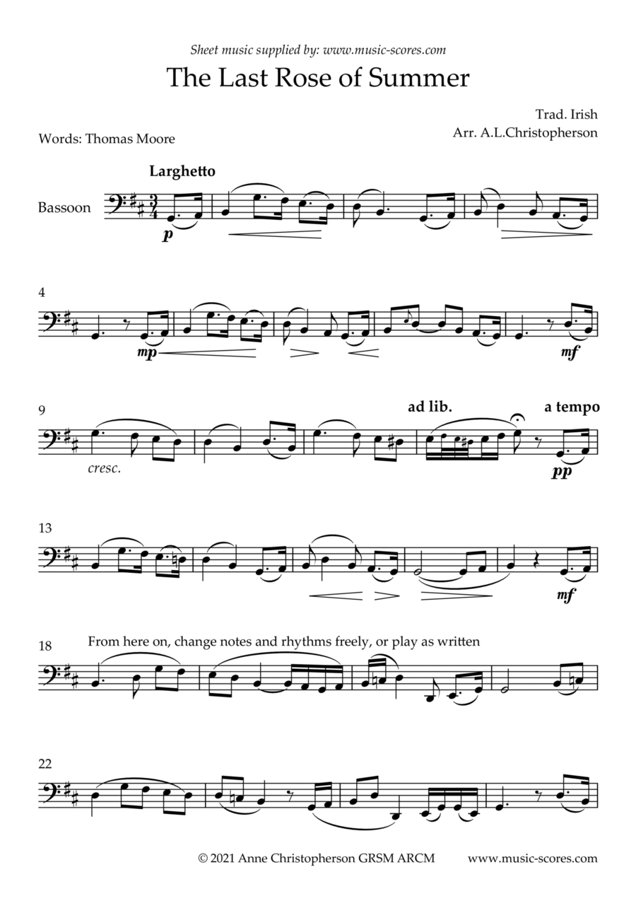 Unaccompanied bassoon clearance solos