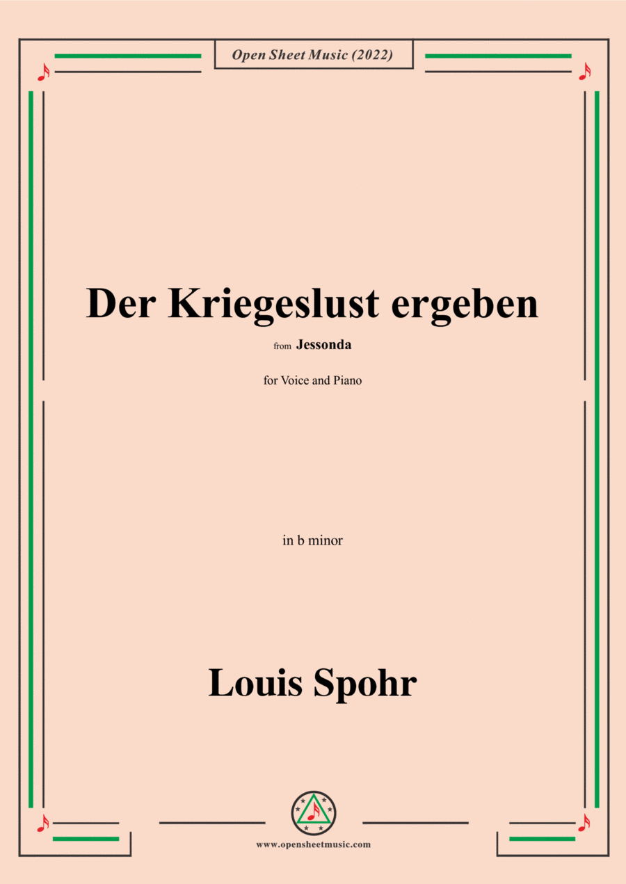 Spohr-Der Kriegeslust ergeben,in b minor Voice scores gallery preview page 1