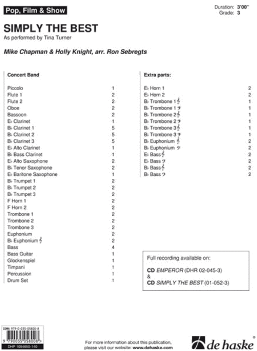 Simply the Best Concert Band scores gallery preview page 1
