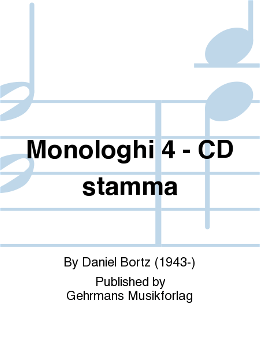 Monologhi 4 - CD stamma Monologhi 4 - CD stamma Piano Accompaniment scores gallery preview page 1