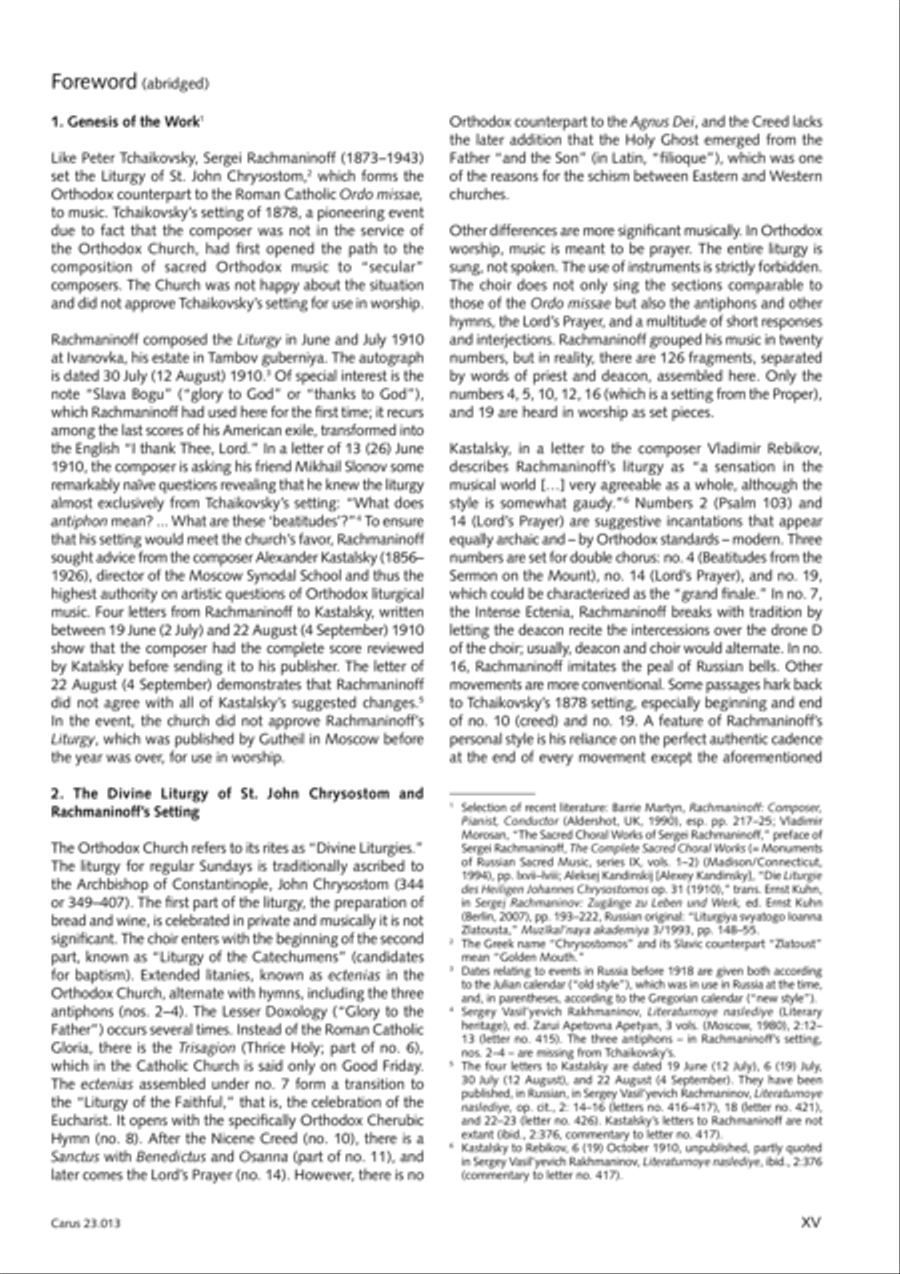 Liturgy of St. John Chrysostom op. 31 for mixed choir a cappella (Chrysostomos-Liturgie op. 31 fur Chor a cappella mit singbarem deutschem Text)