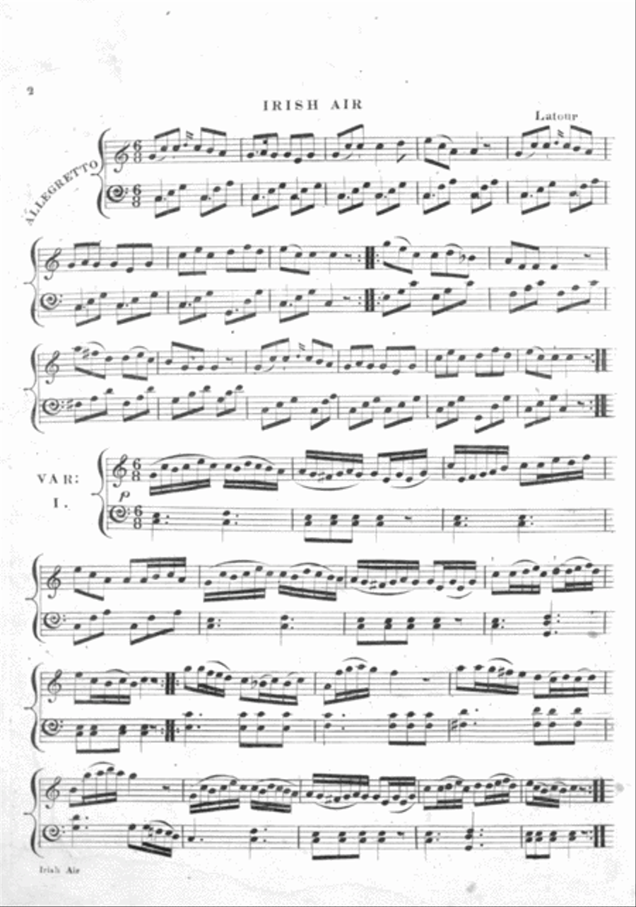 A Favorite Irish Air With Variations for the Piano Forte Piano Solo scores gallery preview page 2